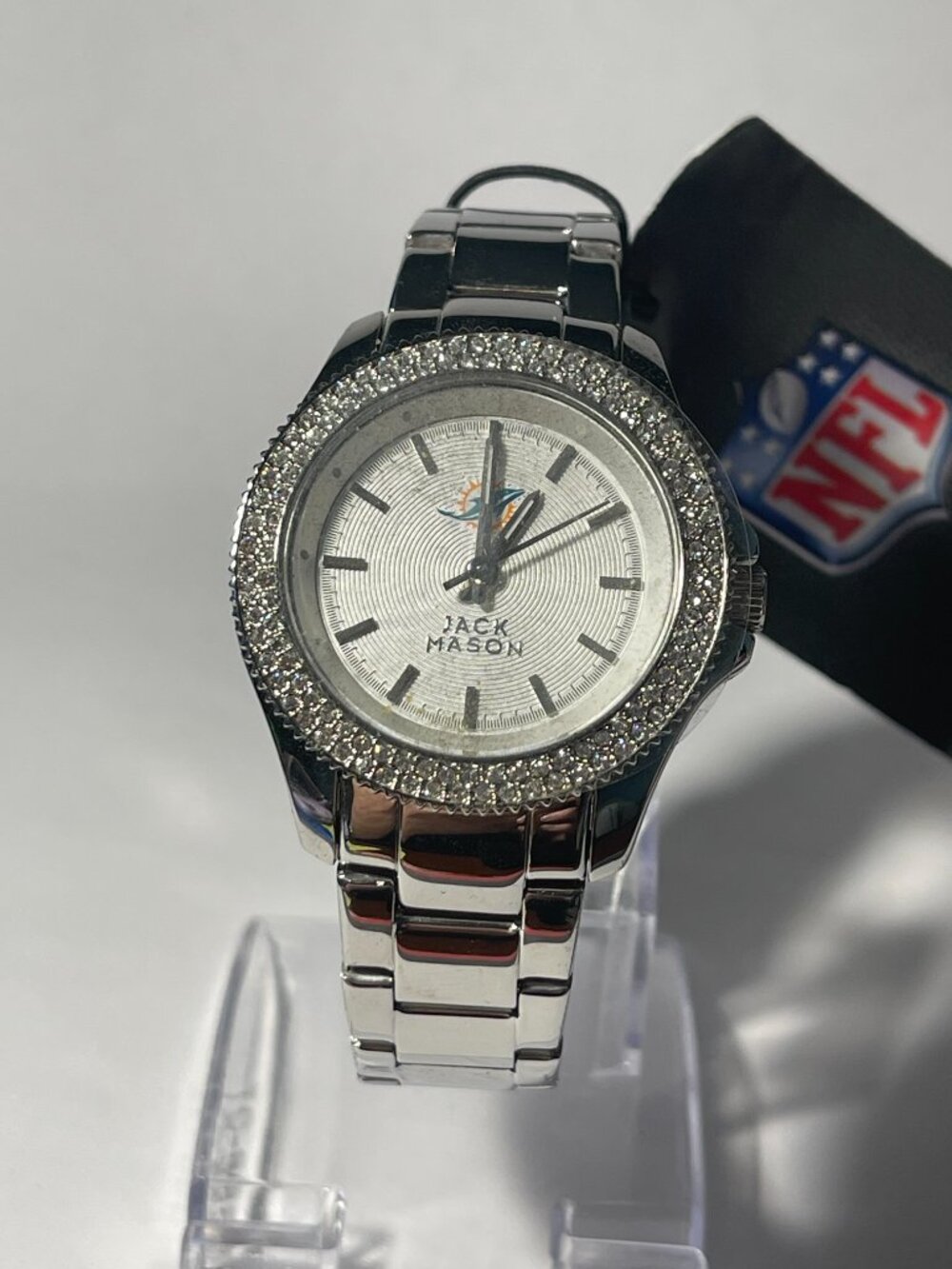 Miami Dolphins OFFICIAL NFL Stainless-Steel Womens Watch by Jack Mason NEW - Picture 1 of 6